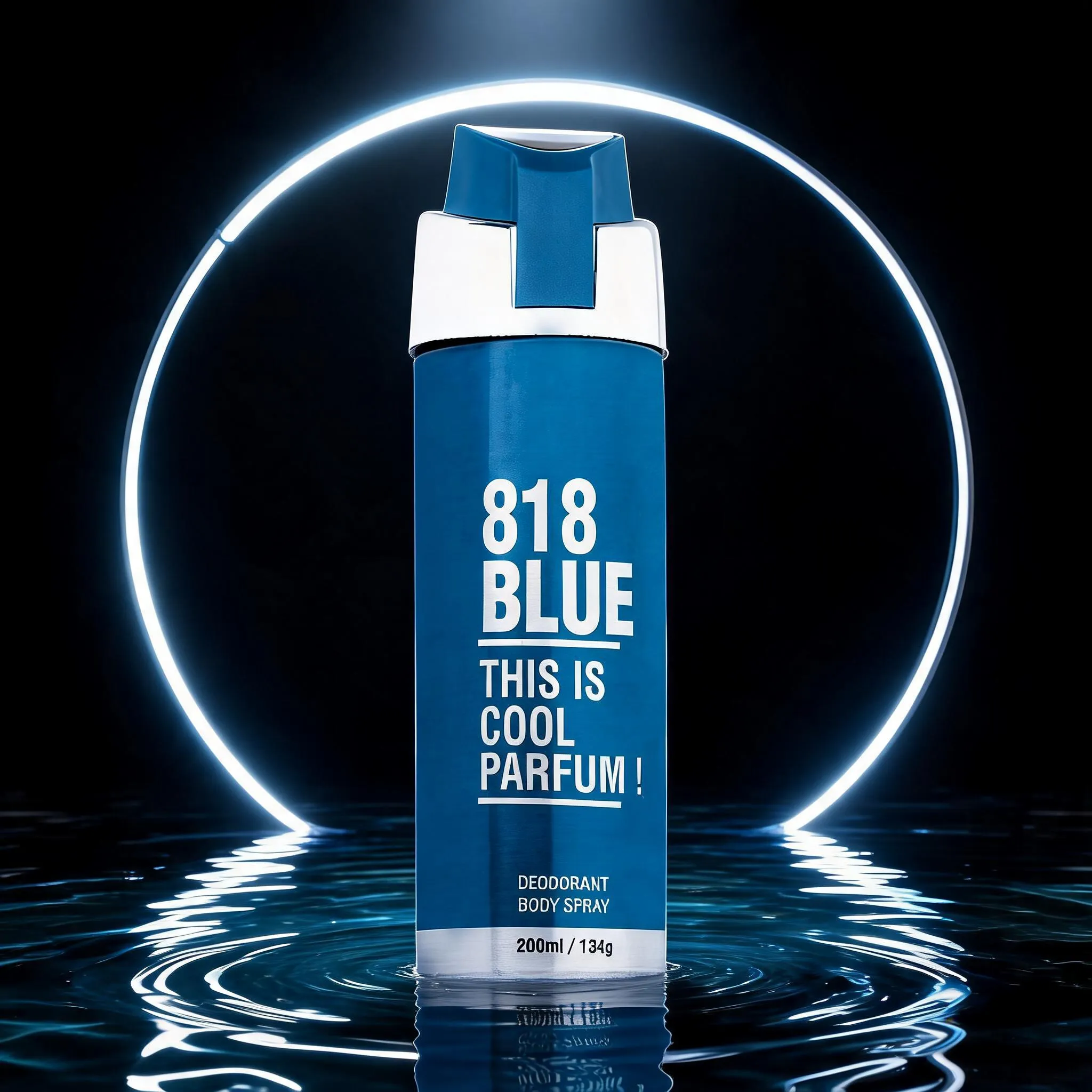 818 Cool Blue Deodorant Body spray for Men and Women 200ml - Image 2